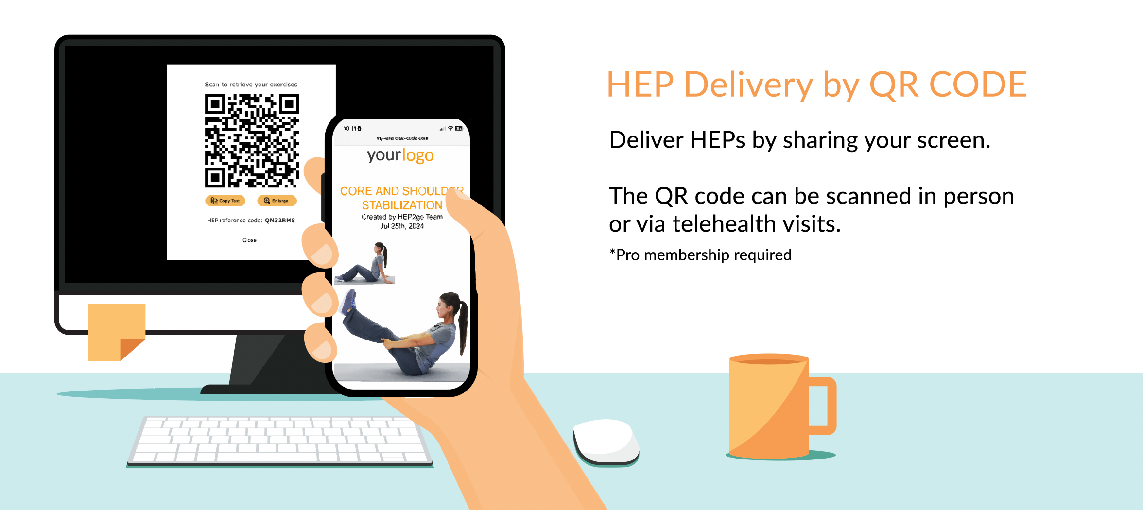 QR code delivery of HEP